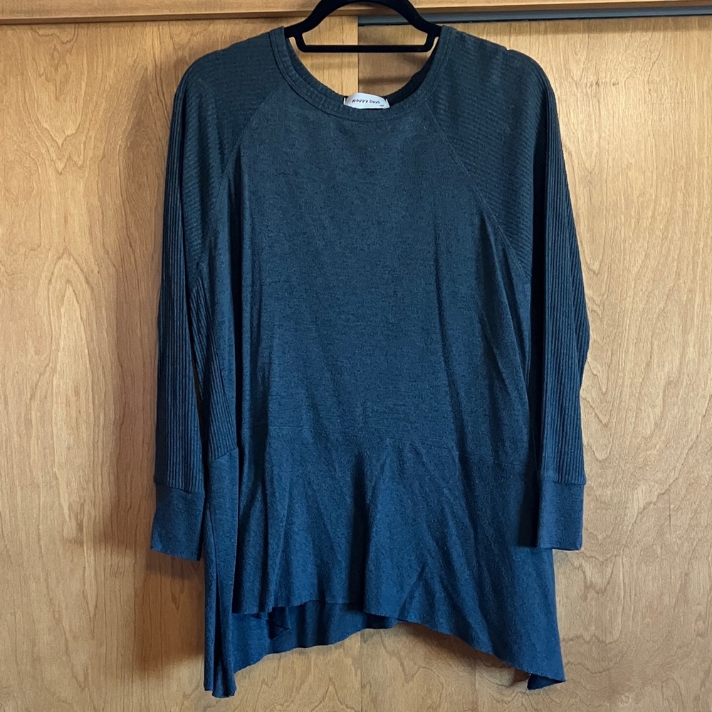 Catherines Charcoal Long Sleeve Top